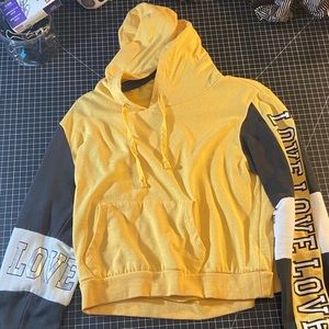 Mustard crop-top hoodie
